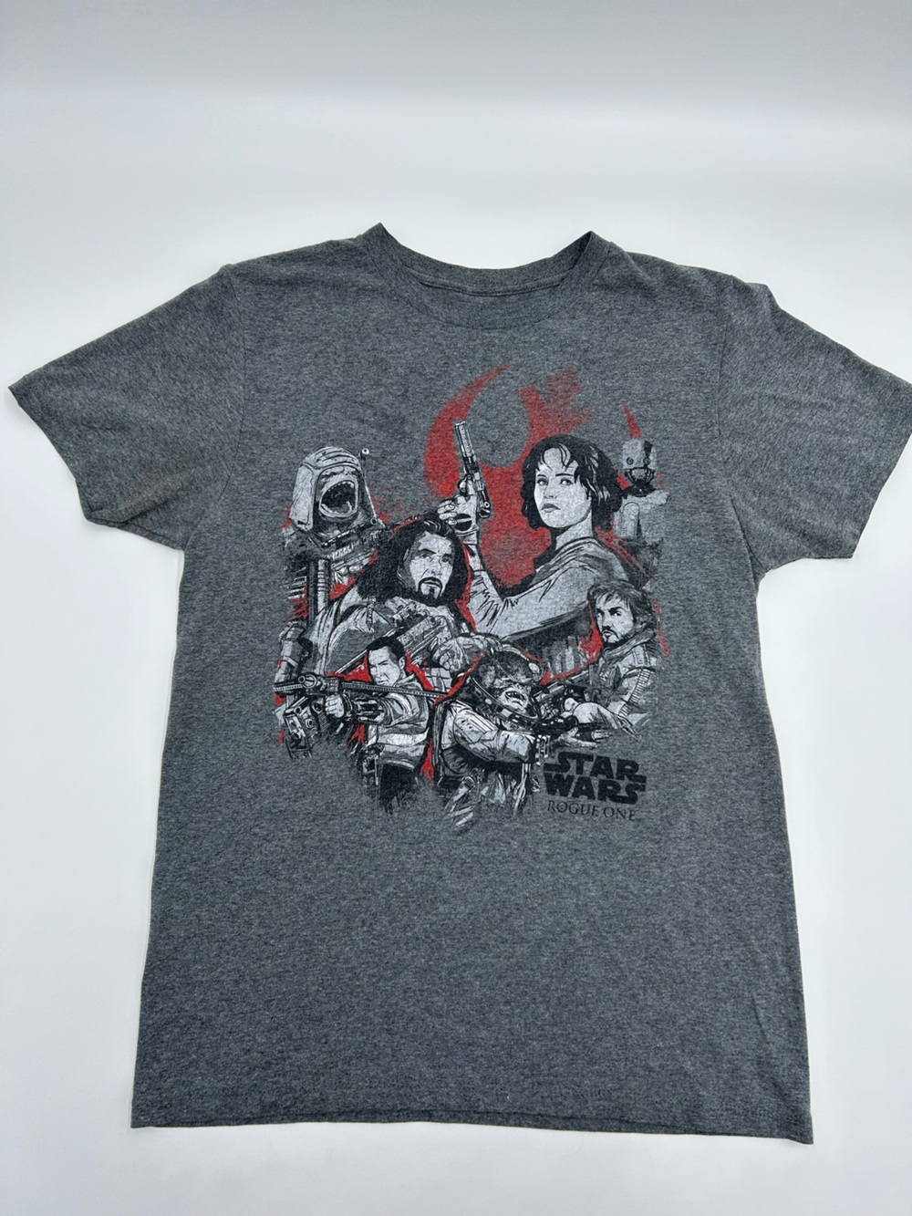 Star Wars Heather Gray Crewneck Tee with Black Print S